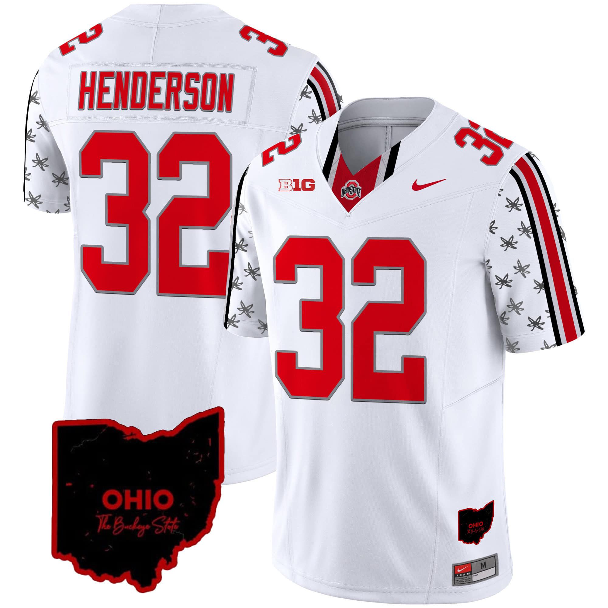 Men Ohio State Buckeyes #32 Henderson White 2024 Nike Home Patch Vapor Limited NCAA Jersey->indianapolis colts->NFL Jersey
